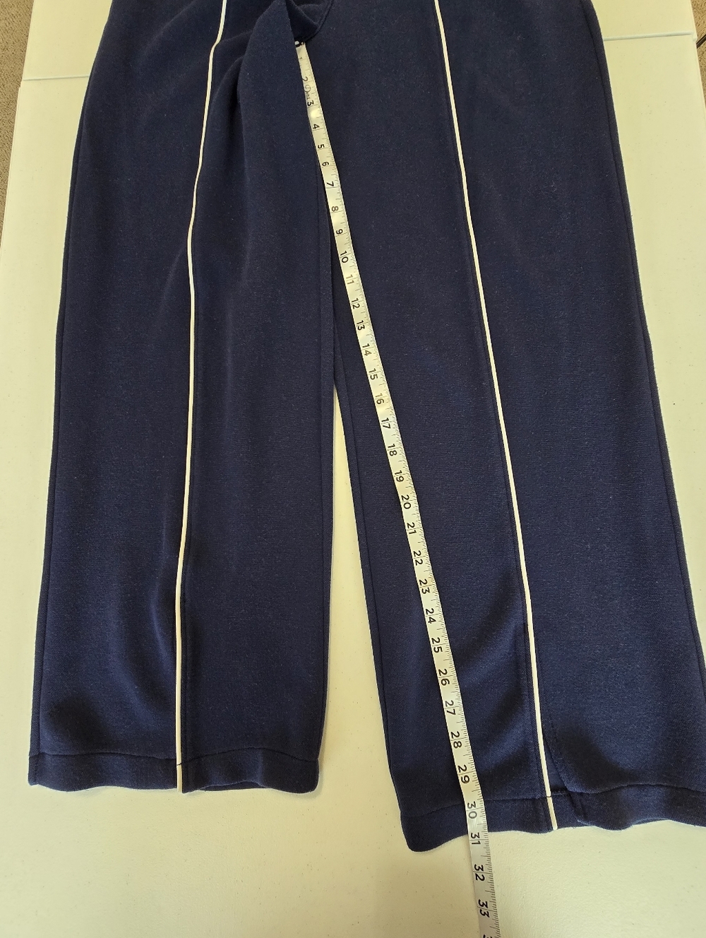 Spanx AirEssentials Front Stripe Wide Leg Pant Navy Women's Large Athleisure - Picture 6 of 9